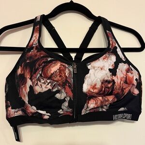 Victoria's Secret Black and Red Floral Sports Bra